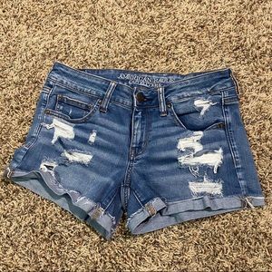 American eagle ripped denim shorts